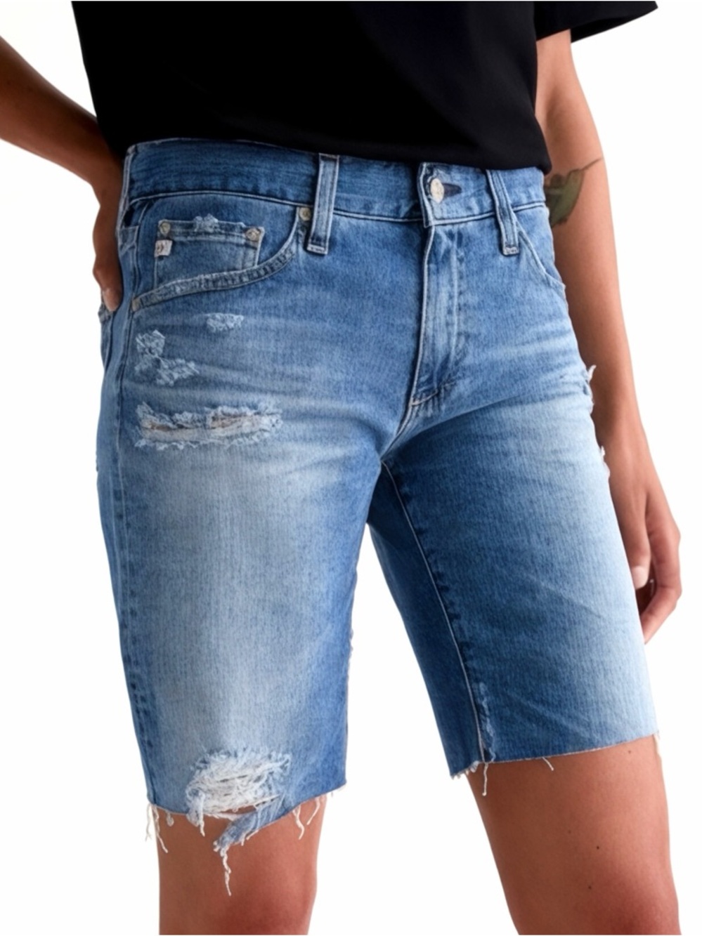AG Adriano Goldschmied "The Nikk" Distressed Shorts‎ Size 25